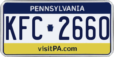 PA license plate KFC2660