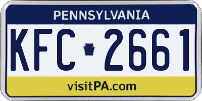 PA license plate KFC2661