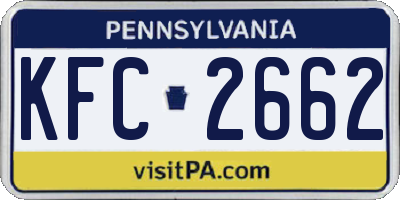 PA license plate KFC2662