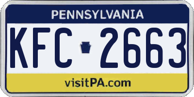 PA license plate KFC2663