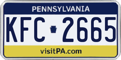 PA license plate KFC2665