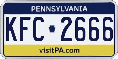 PA license plate KFC2666