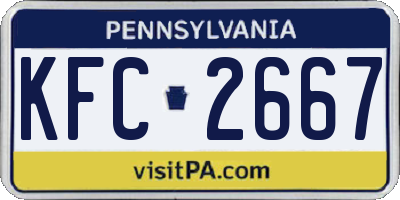 PA license plate KFC2667