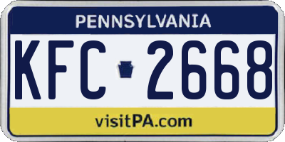PA license plate KFC2668