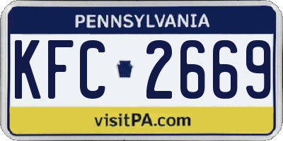 PA license plate KFC2669