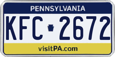 PA license plate KFC2672
