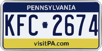 PA license plate KFC2674