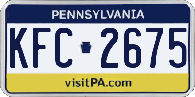 PA license plate KFC2675