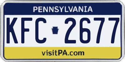 PA license plate KFC2677