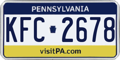 PA license plate KFC2678