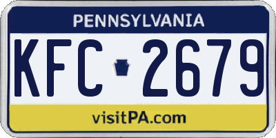 PA license plate KFC2679