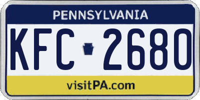 PA license plate KFC2680