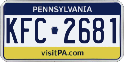 PA license plate KFC2681