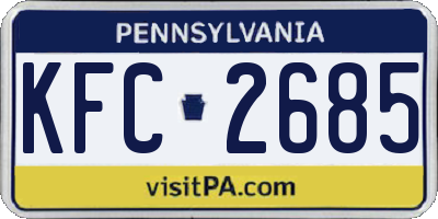 PA license plate KFC2685