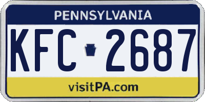 PA license plate KFC2687
