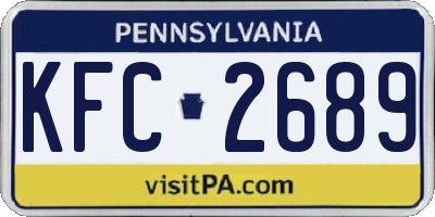 PA license plate KFC2689