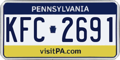 PA license plate KFC2691