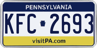 PA license plate KFC2693