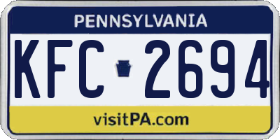 PA license plate KFC2694