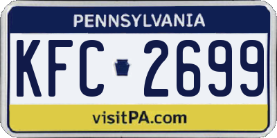 PA license plate KFC2699
