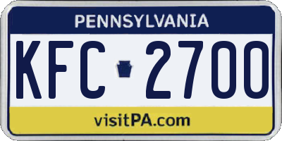 PA license plate KFC2700