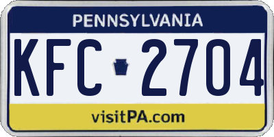 PA license plate KFC2704