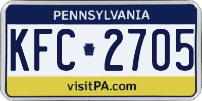 PA license plate KFC2705