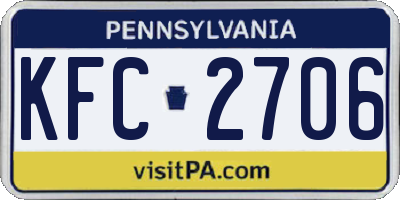 PA license plate KFC2706