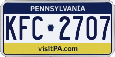 PA license plate KFC2707