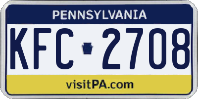 PA license plate KFC2708