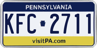 PA license plate KFC2711