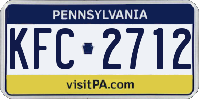 PA license plate KFC2712