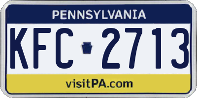 PA license plate KFC2713