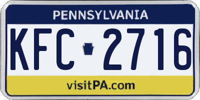 PA license plate KFC2716