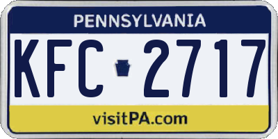 PA license plate KFC2717