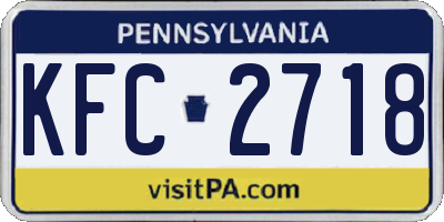 PA license plate KFC2718