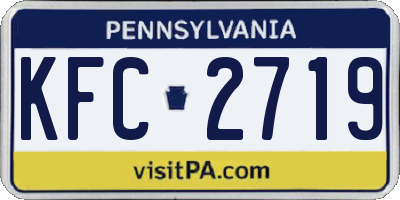 PA license plate KFC2719