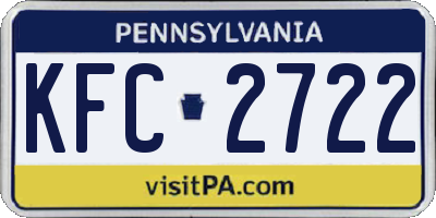 PA license plate KFC2722