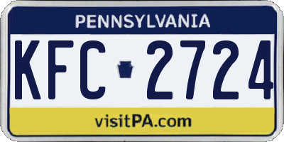 PA license plate KFC2724
