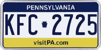 PA license plate KFC2725