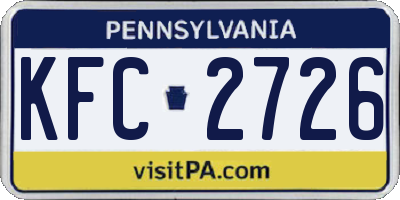 PA license plate KFC2726