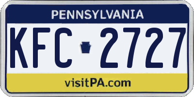 PA license plate KFC2727