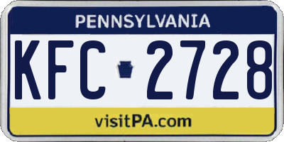 PA license plate KFC2728