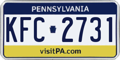 PA license plate KFC2731