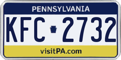 PA license plate KFC2732
