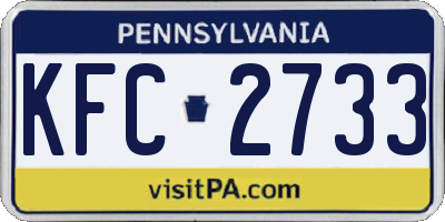 PA license plate KFC2733