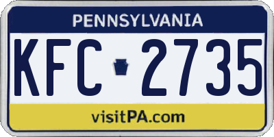 PA license plate KFC2735