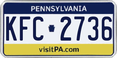 PA license plate KFC2736