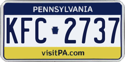 PA license plate KFC2737