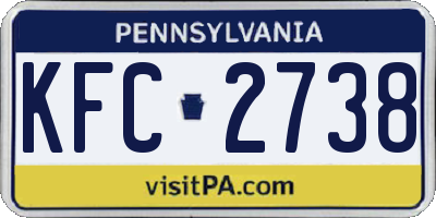 PA license plate KFC2738